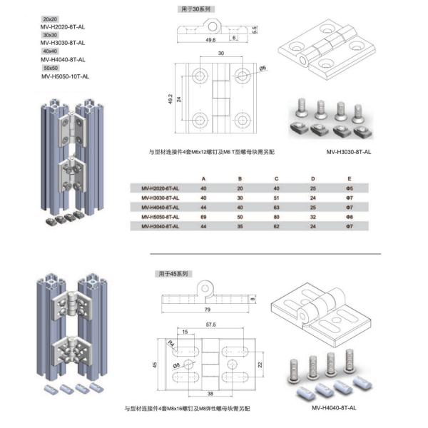 Cubra con cinc bisagras de puerta desmontables industriales del negro de la aleación las 180
