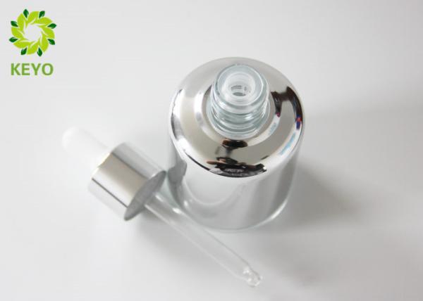 Metallic Aluminum Shell Glass Dropper Bottles For Essential Oil Capacity 60ml