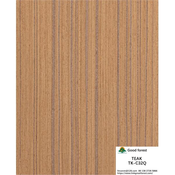 Quarter Cut Of Engineered Teak Veneer 2500*640mm Normal Size Straight Grain For Hotel Decoration TK-32Q/1690Q