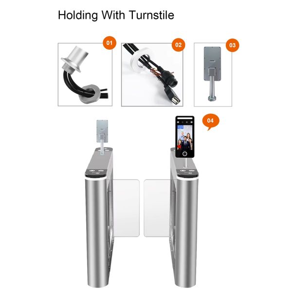 5-Inch Touch Screen Biometric Time Attendance Machine Night Vision Temperature Measurement Two-Way Audio