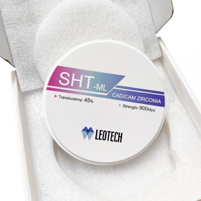 ISO Class 5 Dental Zirconia (SHT-ML) 1270-1330HV Hardness 1500°C Optimized Sintering
