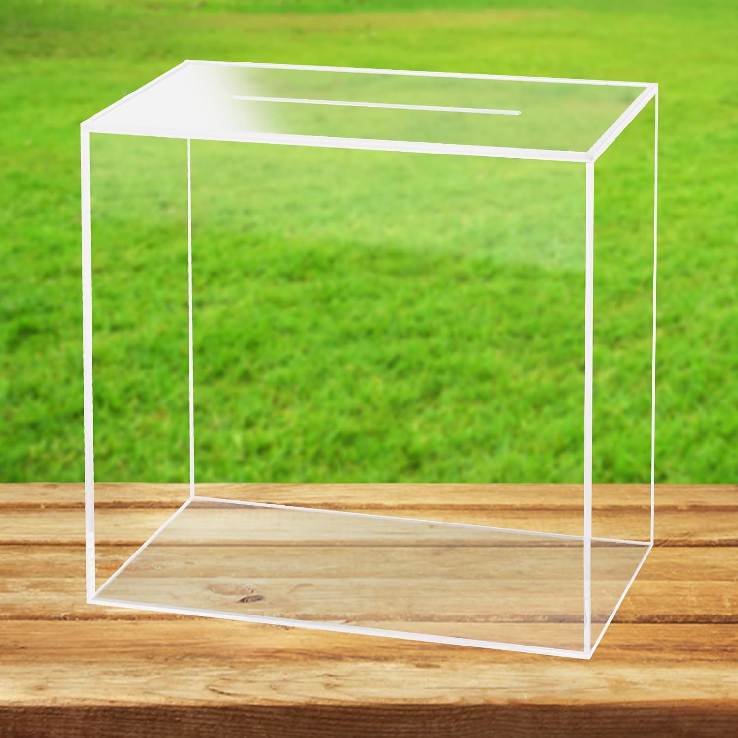 Clear Large Plexiglass Display Case For Wedding Card Modern Stylish For Wedding Reception Graduation Party