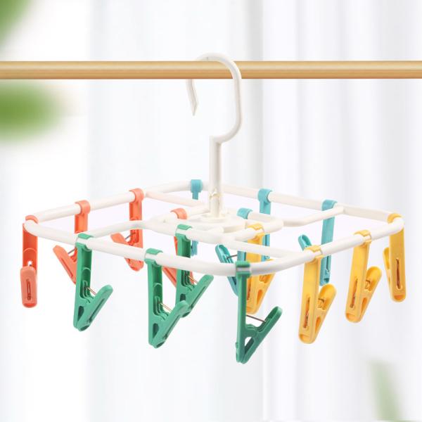 16 Clips Clothespin Multifunctional Socks Hanger Windproof