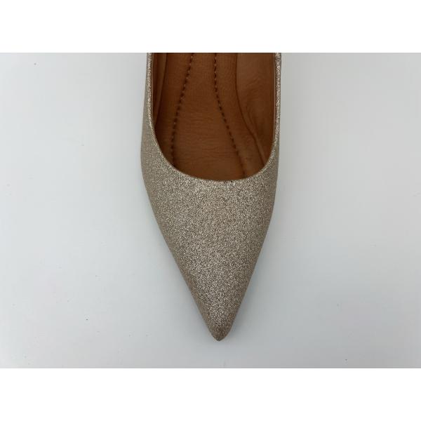 lt Gold Glitter Womens Shoes 3 Inch Stiletto Closed Toe High Heel