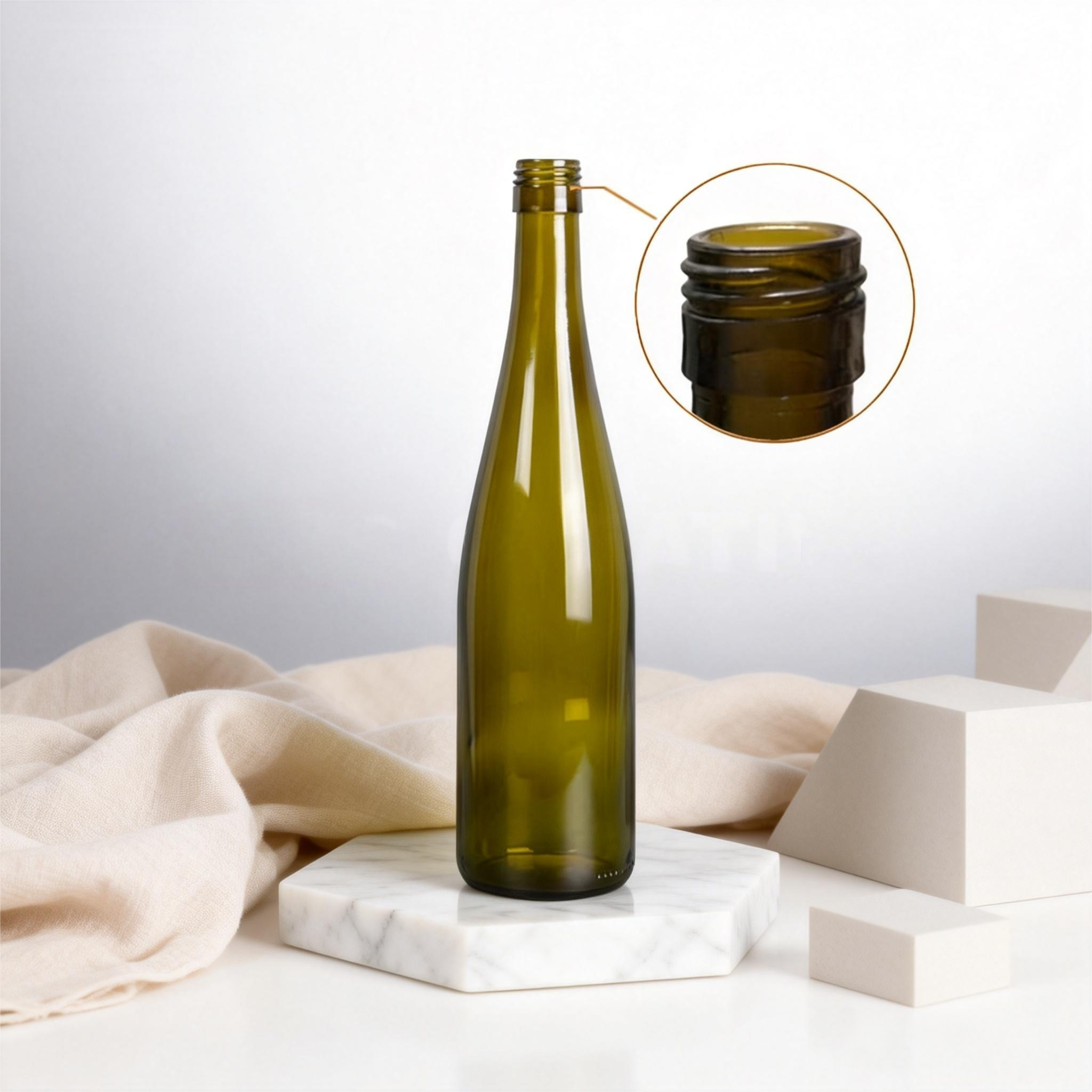 750ml Slim Hock Rhine Glass Bottle Screw Top 518G For Riesling & Rose Wine 5716S-1
