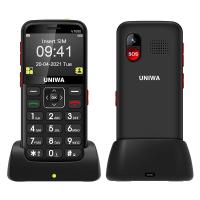 Téléphone portable UNIWA V1000 pour personnes âgées avec affichage de 2,31' 64MB RAM 0,3MP Caméra fonction SOS