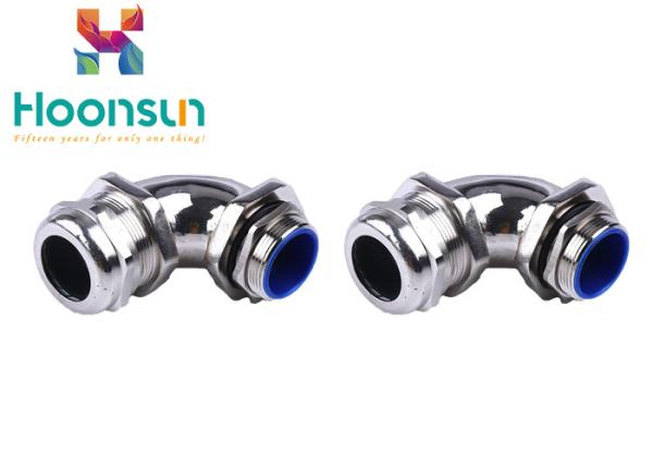 90 Degree Liquid Tight Fittings L Type Metal Elbow Hose Fittings For Conduit Size 19mm