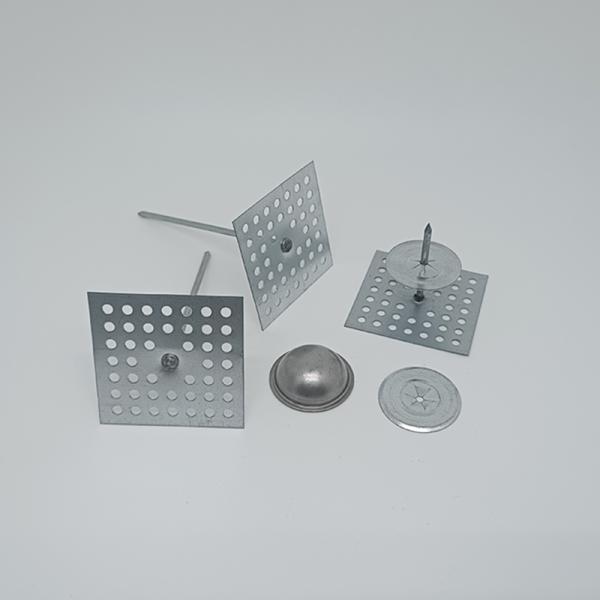 50mmx50mm Stainless Steel Perforated Base Insulation Hangers Pins For Glass Wool