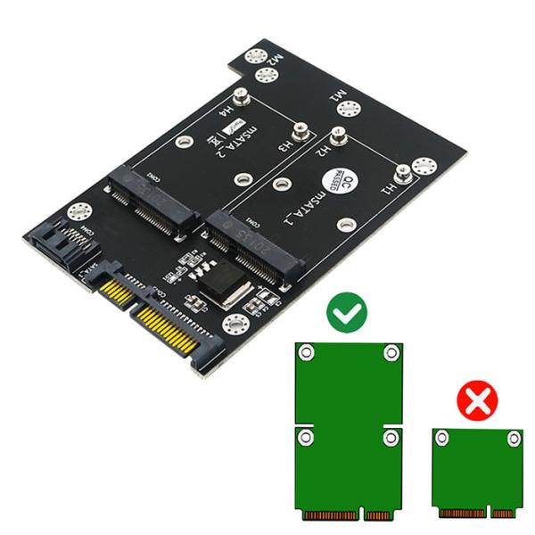 Двойной SSD MSATA, который нужно удвоить карта переходника конвертера SATA3 с 3,5 кронштейном дюйма HDD