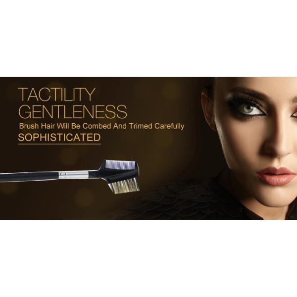 Black Animal Hair Eye Brow Brush 155mm Long Wooden Handle A Comb