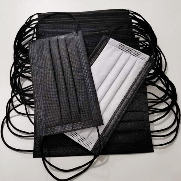 Plain Pattern Flat 4ply Medical Disposable Mask Custom Black
