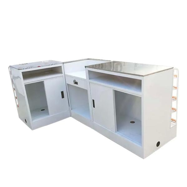 New Product Cash Desk Supermarket Cashier Counter Cold Rolled Steel White/black BV/SGS