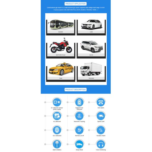 Voice Monitoring 4G GPS Tracker For Car Geo Fence Real Time Tracking