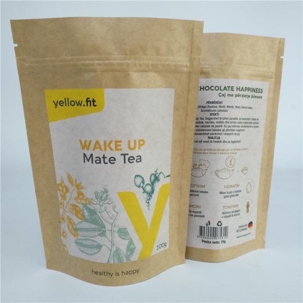 Aqueça - o suporte de empacotamento de selagem do saco do pó do chá do leite acima dos sacos do alimento do papel de embalagem do malote do reforço com zíper Resealable