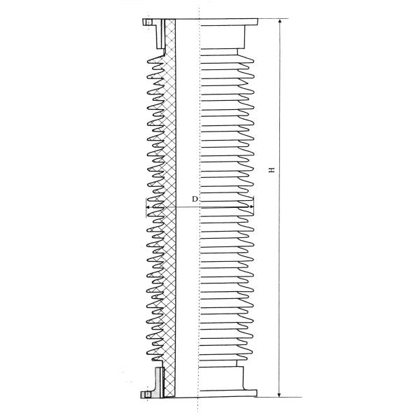 Застекленный Arrester пульсации изолятора 66kV Arrester молнии