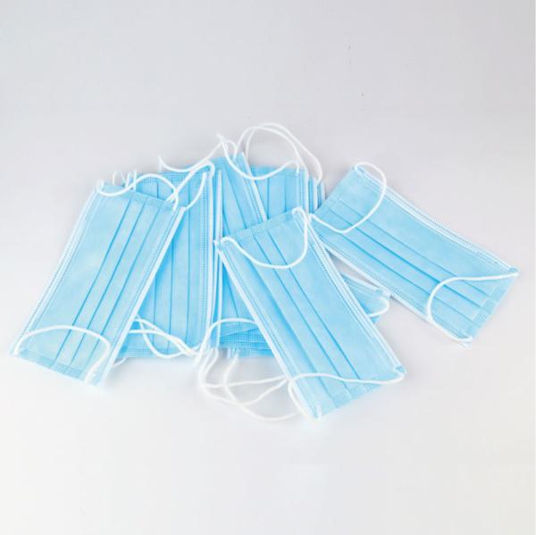 Non Woven Fabric Blue Surgical Mask , Disposable Pollution Mask Ce Fda Approved