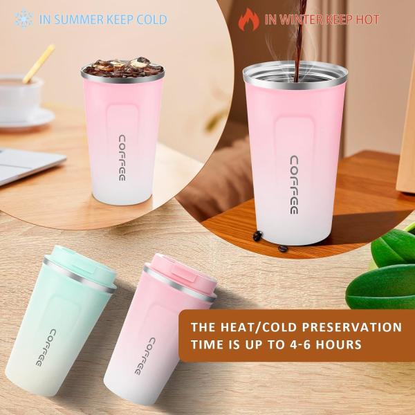 12 oz de aço inoxidável de vácuo isolado tumbler de café de viagem caneca prova de derramamento com tampa