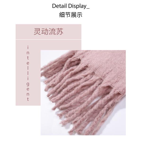 Y-Z 2025 Winter Nordic Polar Fleece Female Scarf Comfortable Cosy Boho Shawl with Fringed for Christmas Festival Vegan Style