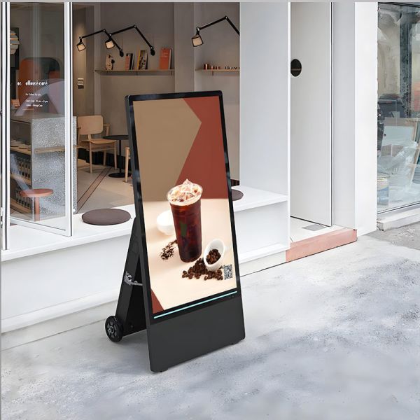 55 Inch UV Protected Rechargeable Outdoor LCD Display Android 10.0 For Portable Digital Signage