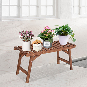 Wood Plant Stand Ladder Plant Shelf, Flower Pot Display Rack Freestanding Planter Holder for Organizer Multiple