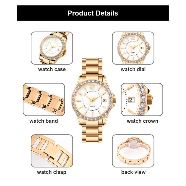 Элегантный дизайн дозора кварца диаманта случая сплава нержавеющей стали для женщин