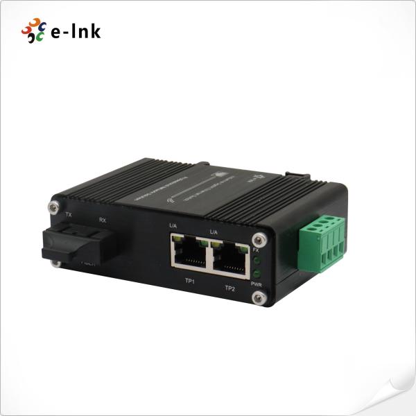 SC RJ45 Dual Port Industrial Fiber Media Converter 10M/100M/1000M 12V 48V