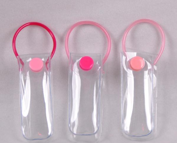 SCCP BPA PVC Button Bag , ISO9000 Clear PVC Cosmetic Bag Portable case