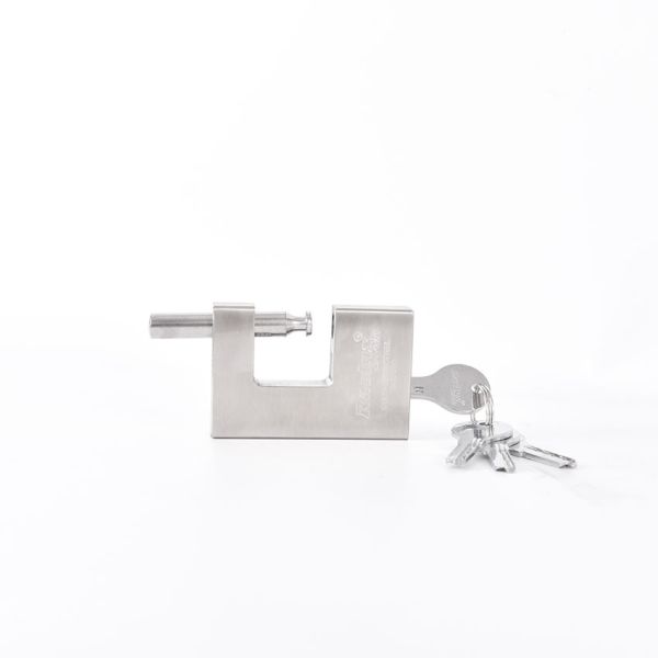 Custom Heavy Duty 304 Stainless Steel Top Security Rectangular Padlock with 4 Computer Keys Silver Rarlux Model 750