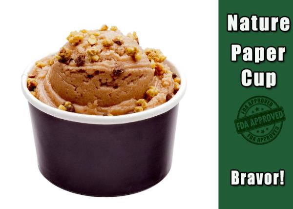 PE Coated Paper Ice Cream Cups 3 - 32 Oz Food Safe With Flexo Printing