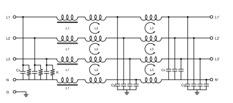 Фильтр 440VAC 60Hz UL 94V-0 трехфазный Rfi конторских машин