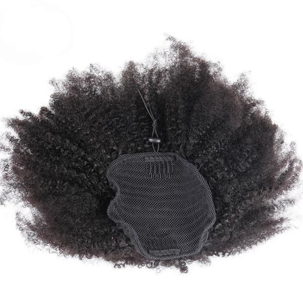 Drawstring Ponytail Human Hair Extensions for African American Women Remy Indian Hair