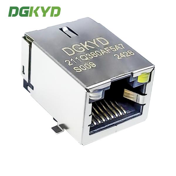 Connecteur RJ45 monté en surface avec RJ45 gigabit et matériau LCP léger SMD DGKYD211Q380AF5A7S009