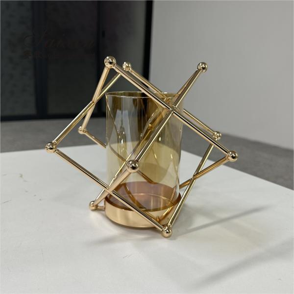 Wholesale wedding centerpieces single gold candle holder for event decor
