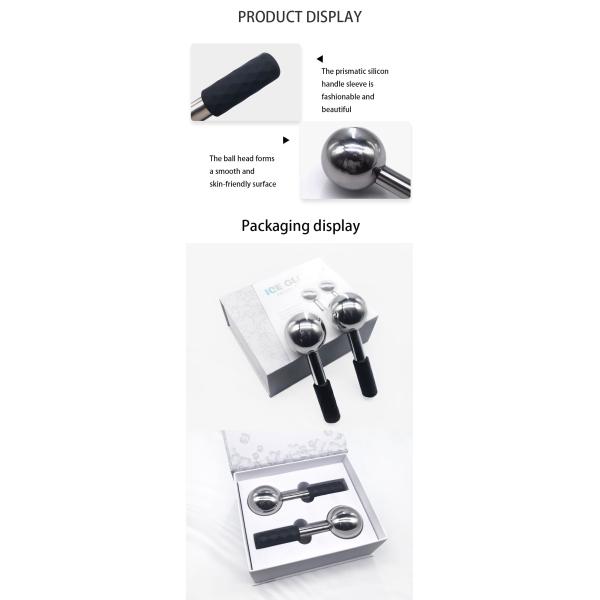 Facial Massager for Cooling and Reducing Dark Circles Stainless Steel Ice Globes