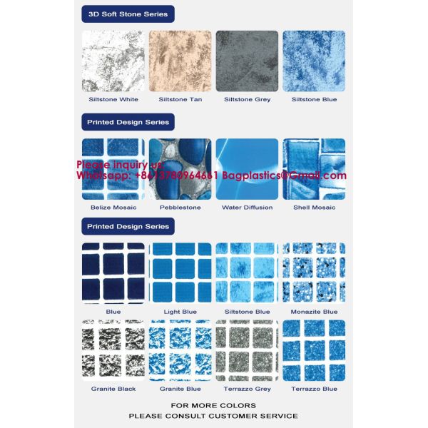 Variety Of Popular PVC Mosaic Colors For Pool Foil Liner Membrane Wall Mounted Portable Pool Surface Skimmer Small Dog Pool PVC Swimming Pool Liner 1.0mm 1.5mm Pond Liner Membrane Price for Swimming