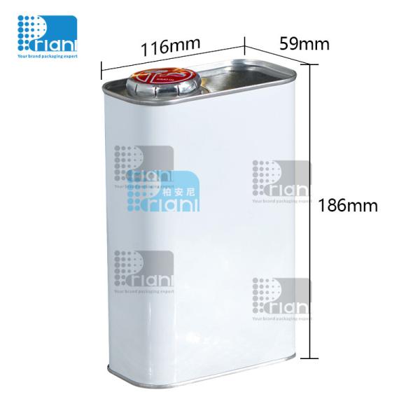 Boîtes de fer carrées 0.5L Boîtes de peinture vides, bouteilles en fer pour moteur