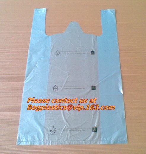 Vest Handle Sealing bags, Handle bags, Degradable T-shirt bag,biodegardable t-shirt bag