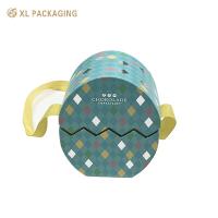 Cajas de papel de caramelo de Pascua personalizadas Cajas de regalo en forma de huevo Caja de embalaje tapa y caja de base con cinta