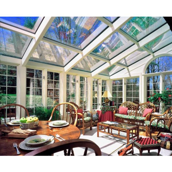 Heat Insulating Full Glass Sunroom Terrace Customized Size Ultraviolet Protection Aluminium Greenhouses With Toughened Glass