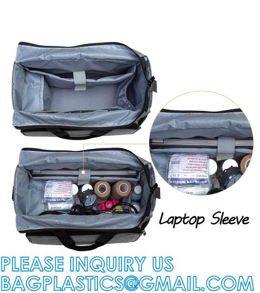 Medical Bag, Medical Equipment Bag, Adjustable Divider, Nonslip Bottom, Removable Shoulder Strap, Water-Resist