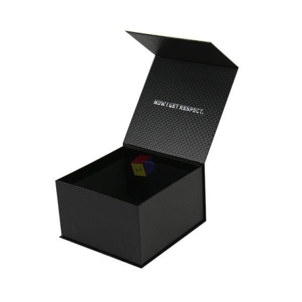 Black Custom Logo Magnetic Close Clothing Gift Fedora Cowboy Hat Box Packaging Texture Paper Cardboard