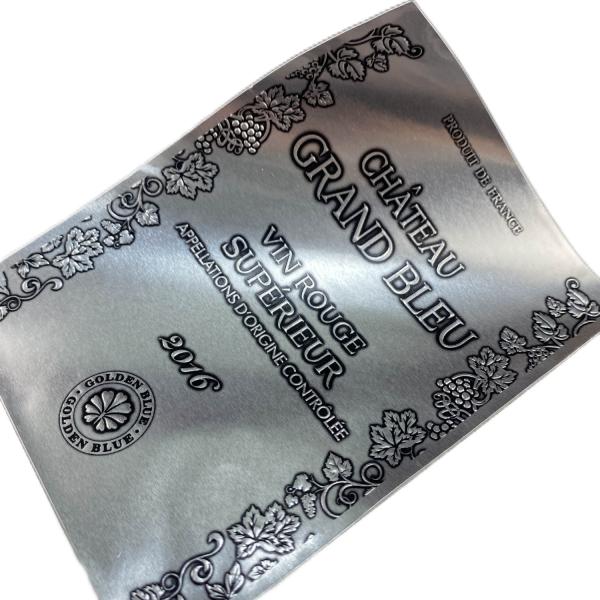 Private Custom Permanent Adhesive Metal Wine Aluminum Sticker Label with Full-automatic Production Line