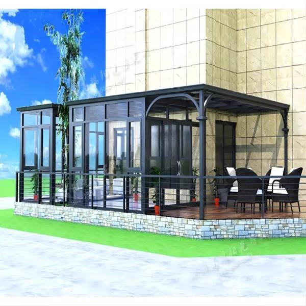 1.4mm Small Sunroom Aluminum Frame Prefabricated Glass House