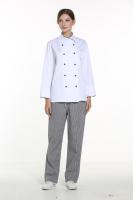 Uniforme elástico do cozinheiro chefe da cintura das calças unisex brancas