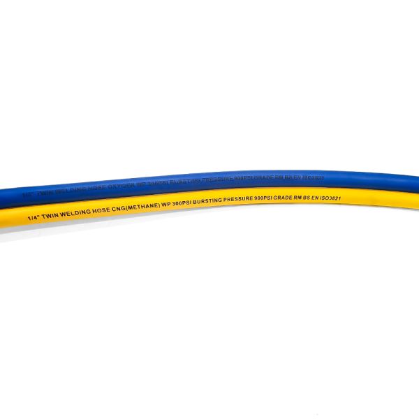 EPDM Synthetic Rubber Twin Welding Hose with 300 PSI Working Pressure and ISO 3821 Certification for Construction Sites