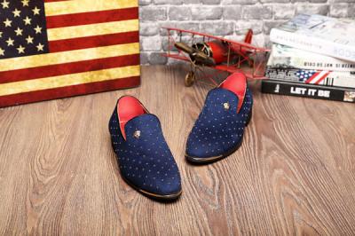 Slip On Men's Casual Shoes Custom azul / preto com rivetes de metal