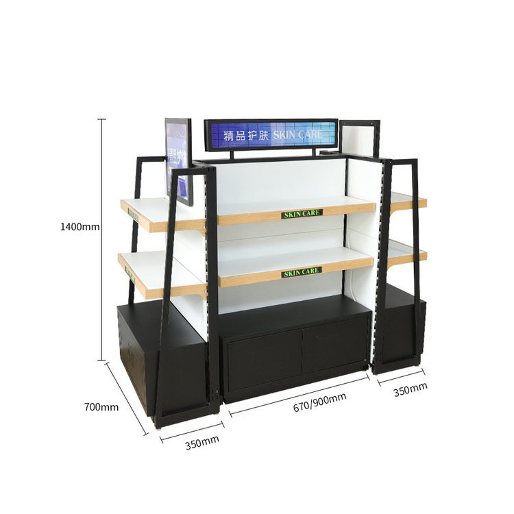 Veneer Cosmetic Retail Shelf Gondola Shelving for Simple and Beautiful Display