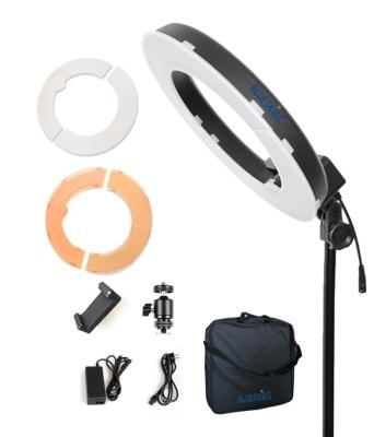 12 LED Ring Light 35W 5500K Dimmable with Stand, Plastic Color Filter, Carrying Case for Camera,Smartphone,YouTube