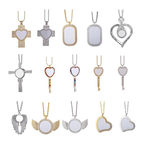Jewelry Necklace Pendant Custom Sublimation Metal Cross Necklace