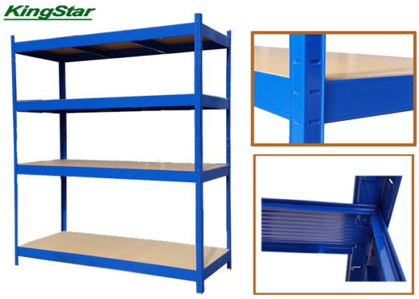 Blue Boltless Industrial Shelving Heavy Carry With Curved Edge , 180cm Length
